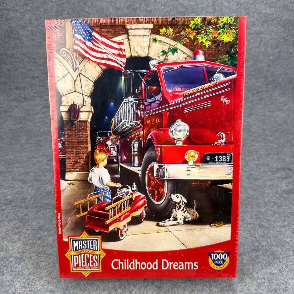 MasterPieces Childhood Dreams Fire Truck 1000 Piece Jigsaw Puzzle 70101 Sealed